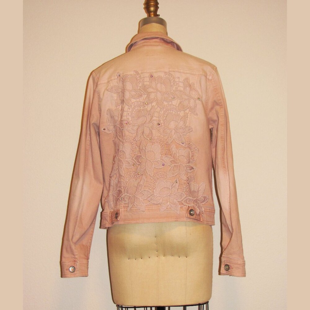 Upcycled Pink denim jacket Wicked